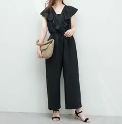 natural couture カシュクールフリルサロペット