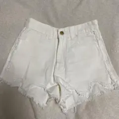 ホワイトデニムショートパンツ ギャル y2k