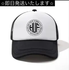 新品未使用　HUFホワイト/ブラック ロゴ　メッシュキャップ