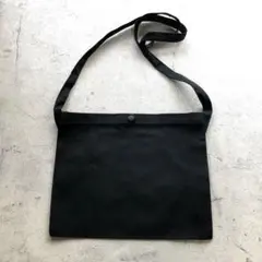 新品 無地 キャンバス地 サコッシュバッグ ショルダーバッグ ブラック 黒
