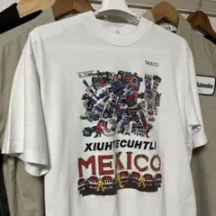 アメリカ古着・メキシコ製・両面プリントTシャツ・ホワイト・L相当
