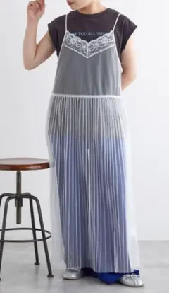w closet　シアーチュールキャミワンピース