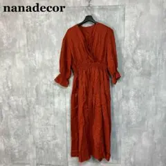 nanadecor リネンドットカシュクールワンピース