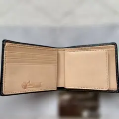 【美品】BRITISH GREEN 二つ折り財布 ブライドルレザー 黒