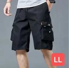 メンズ 男性 カジュアル 黒 ハーフパンツ 短パン XL LL カーゴパンツ