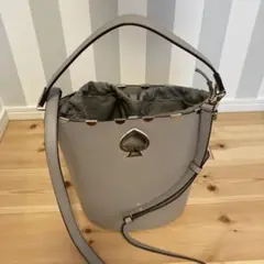 ケイトスペード kate spade ショルダーバッグ グレー バケット バケツ