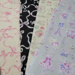 ラブリー❣️ミニョン　ファンシードレス柄&バレエコア　ロマンティックリボン柄生地