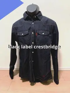 【美品】ブラックレーベル Crestbridge長袖シャツ　デニム風　Mサイズ