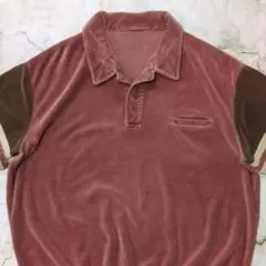 70s 80s ベロア　ベロアポロ　ポロシャツ　グッドカラー　好配色