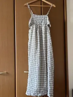 チェック柄キャミワンピース ロング丈