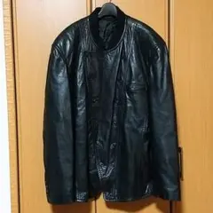 Mr. JUNKO j2 黒 レザー ロングジャケット カーコート　本革 定価149600円 新品 eYe JUNYA WATANABE MAN 23AW 綿デニム
