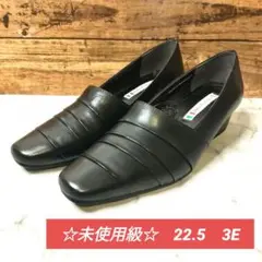 試着のみ Petit Princesse スクエアトゥパンプス 22.5 3E