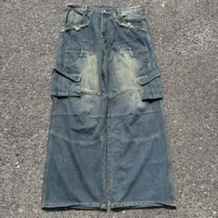 2000’ gimmick buggy denim pants Y2K