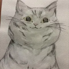 水彩画 猫 イラスト