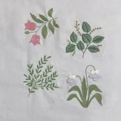 樋口愉美子 植物標本 ファブリックパネル 手刺繍 ハンドメイド 草花