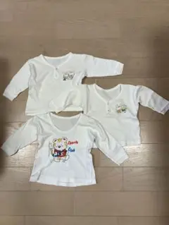 ホワイト長袖シャツ3枚セット　80cm