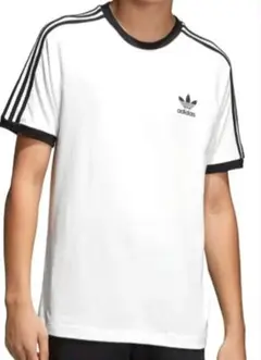 訳あり☘️王道人気adidas 3本ライン Tシャツ ホワイト/ブラック