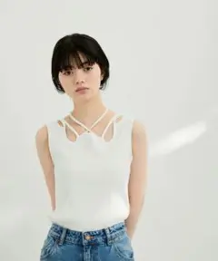 8/25まで‼️ MURRAL Ivy tank ストラップ付　リブタンクトップ