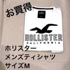 【お値下げ】Hollister ホリスター　白メンズTシャツ M 紺色ロゴマーク