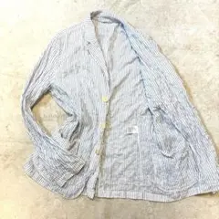 XLサイズ⭐️アスペジ　シアサッカー　テーラードジャケット　ストライプ　シワ加工