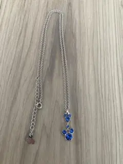 ディズニー　ディズニーランド　ネックレス　ミッキー　ブルー　シルバーネックレス