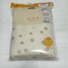 イオン　トップバリュ　長袖丸首シャツ　花柄　女の子　90cm