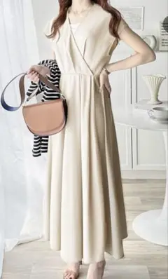 《CLASSICAL ELF》美品 XL ライトベージュ カシュクールワンピース