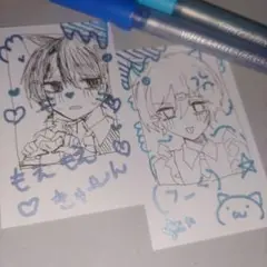 チェキ風 イラスト 男の子