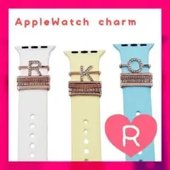 Apple Watch イニシャルチャーム《R》ローズゴールド ベルト