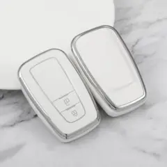 トヨタ スマートキーケース TPU キーカバー 白銀 2ボタン RAV4