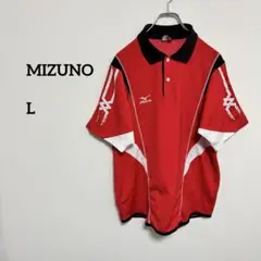 MIZUNO ミズノメッシュ半袖ポロシャツ Lサイズ レッドc352