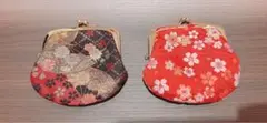 西陣織 花柄がま口 小銭入れ 2点セット