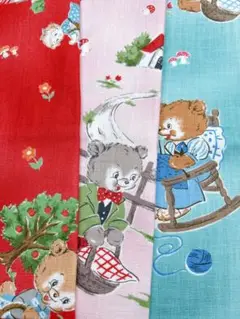 ルシアン　Chum=Chum BEAR プリント生地　55×50㎝　3枚セット