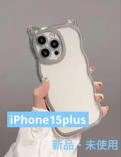 猫耳デザインiPhone15plusケース