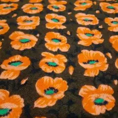ビンテージ　昭和レトロ　ミッドセンチュリー　花柄　ファブリック　はぎれ