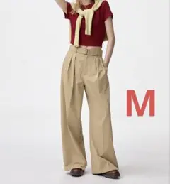 GU ベルテットワイドパンツ（標準丈）　M