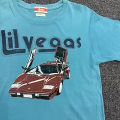 リルアーモンド　Lil Vegas Tシャツ 青色 車デザイン