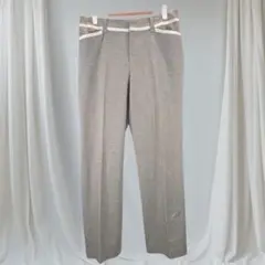 ビバプレスト 美脚スラックスパンツ グレー系 9号 ストレッチ 上品通勤キレイめ
