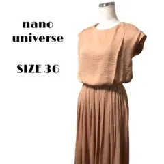 nano universe とろみワンピース プリーツ フレア
