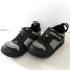 【コムサ·イズム】ベビー·キッズスニーカー 15cm ブラック/ホワイトチェック