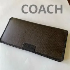 《COACH》コーチ　男性用長財布　濃いこげ茶色