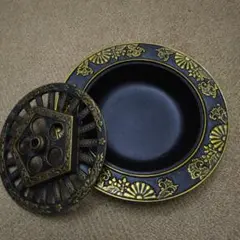 御所車　灰皿　美術鋳物