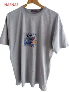 NAFNAF カラフルプリント Tシャツ グレー フリーサイズ