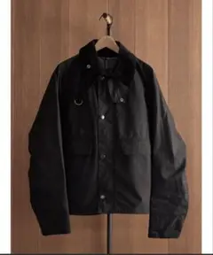 Barbour ワックス コットン ショート ブルゾン ブラック