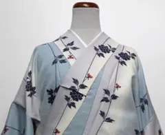 新品送料無料 no10単衣仕立て上がりポリエステル 踊りきもの縦に花Mサイズ