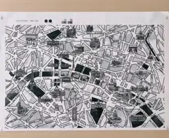 ポーセラーツ　転写紙　パリ　フランス　地図