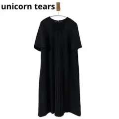 0647 unicorn tearsフォーマルワンピースブラックプリーツシアー袖