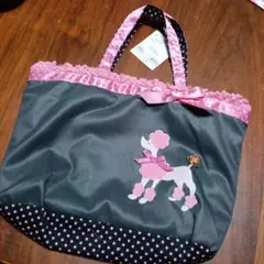 TUNICプードルバッグ　グレー×ピンク