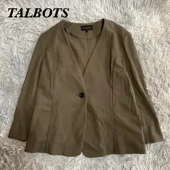 【タルボット】ノーカラージャケット コットン(L) カーキ系 JC229