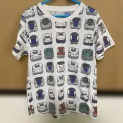 グラニフ　でんしゃのずかん　Tシャツ　１２０　ホワイト　半袖　新幹線